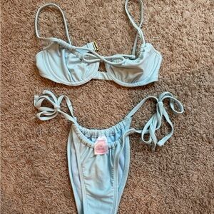 Target Blue Bikini Set with Adjustable Straps